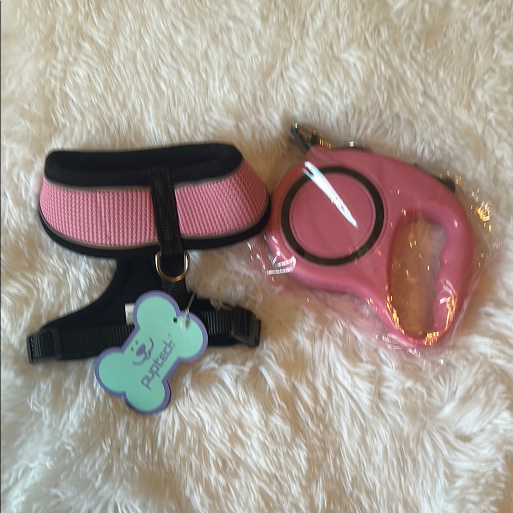Puptech Pink Kids Harness and Leash Set
